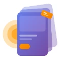 The MyFeeds plugin icon: a violet card in front of a stack of lighter cards